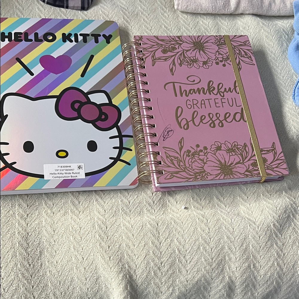 Hello Kitty Notebook and Pink Floral Journal